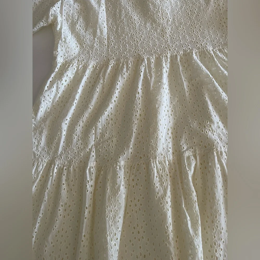 Ruby Rd Ivory Eyelet Tiered Ruffle Mini Dress - Picture 4 of 5